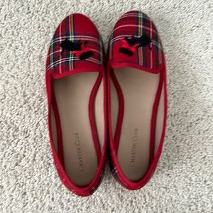 RED SCOTTIE DOG Charter club Size 6 red plaid flat